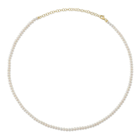 Jackie 14K Yellow Gold Cultured Pearl Tennis Necklace
