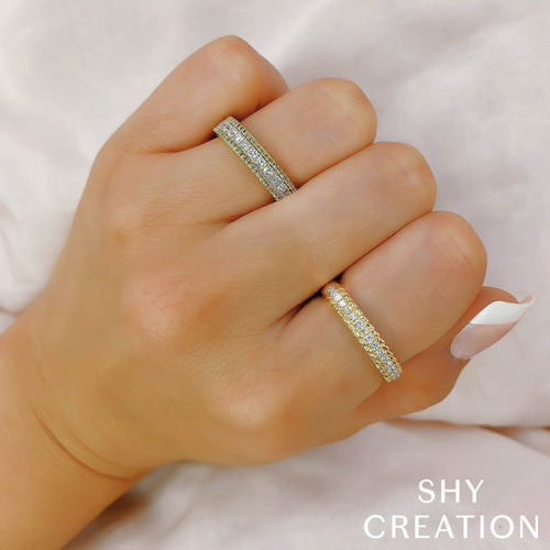 Shy Creation Jewelry - Kate 14K Rose Gold Diamond Band Ring | Manfredi Jewels