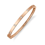 Shy Creation Jewelry - Kate 14K Rose Gold Diamond Bangle Bracelet | Manfredi Jewels