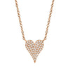 Shy Creation Jewelry - Kate 14K Rose Gold Diamond Pave Heart Necklace | Manfredi Jewels