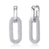 Shy Creation Jewelry - Kate 14K White Gold 1.33 ct Diamond Pavé Oval Drop Earrings | Manfredi Jewels