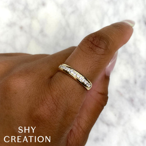 Shy Creation Jewelry - Kate 14K White Gold Diamond Band Ring | Manfredi Jewels