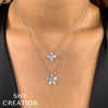 Shy Creation Jewelry - Kate 14K White Gold Diamond Flower Necklace | Manfredi Jewels
