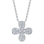 Shy Creation Jewelry - Kate 14K White Gold Diamond Flower Necklace | Manfredi Jewels