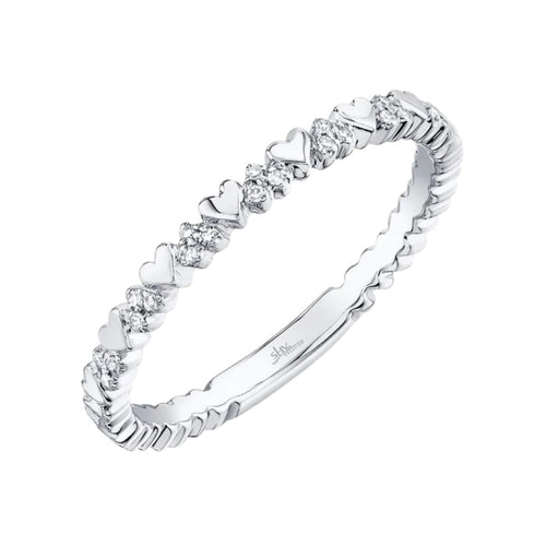 Shy Creation Jewelry - Kate 14K White Gold Diamond Heart Ring | Manfredi Jewels