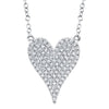 Shy Creation Jewelry - Kate 14K White Gold Diamond Pave Heart Necklace | Manfredi Jewels