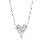 Shy Creation Jewelry - Kate 14K White Gold Diamond Pavé Heart Pendant Necklace | Manfredi Jewels