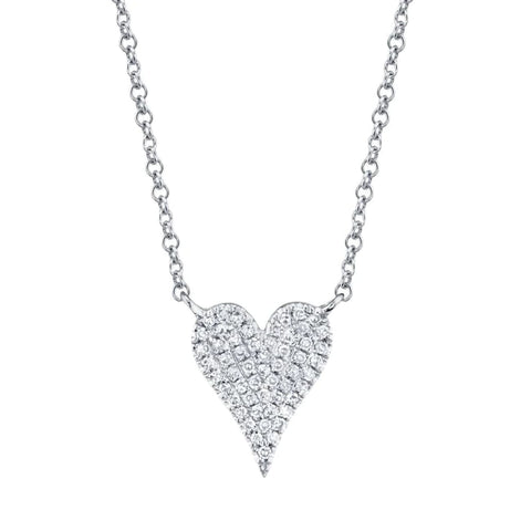 Kate 14K White Gold Diamond Pavé Heart Pendant Necklace