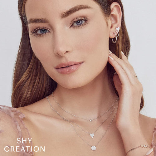 Shy Creation Jewelry - Kate 14K White Gold Diamond Pavé Heart Pendant Necklace | Manfredi Jewels