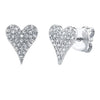 Shy Creation Jewelry - Kate 14K White Gold Diamond Pave Heart Stud Earrings | Manfredi Jewels