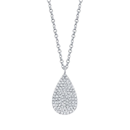 Shy Creation Jewelry - Kate 14K White Gold Diamond Pave Necklace | Manfredi Jewels