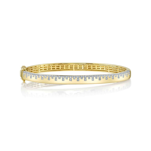 Shy Creation Jewelry - Kate 14K Yellow Gold 0.33 ct Diamond Bangle Bracelet | Manfredi Jewels