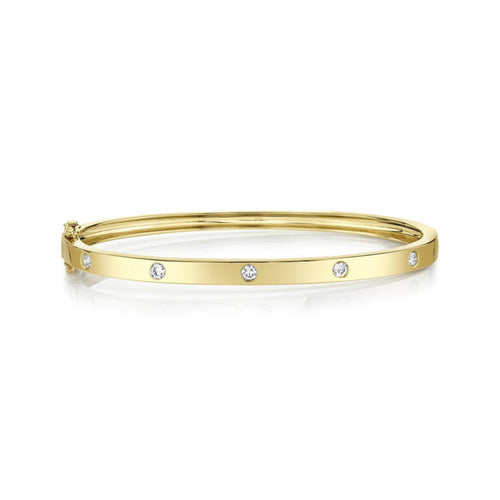 Shy Creation Jewelry - Kate 14K Yellow Gold 0.38 ct Diamond Bangle Bracelet | Manfredi Jewels