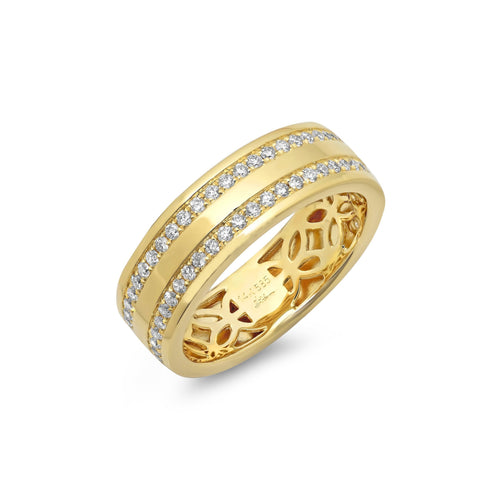 Shy Creation Jewelry - Kate 14K Yellow Gold 0.86 ct Diamond Band Ring | Manfredi Jewels