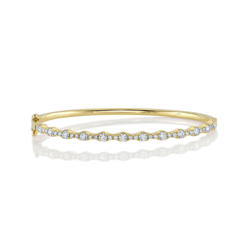 Shy Creation Jewelry - Kate 14K Yellow Gold 1.30 ct Diamond Bangle Bracelet | Manfredi Jewels
