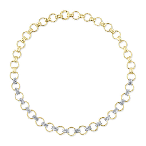 Shy Creation Jewelry - Kate 14K Yellow Gold 2.13 ct Diamond Link Necklace | Manfredi Jewels