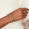 Shy Creation Jewelry - Kate 14K Yellow Gold Diamond Bangle Bracelet | Manfredi Jewels