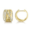 Shy Creation Jewelry - Kate 14K Yellow Gold Diamond Bridge Hoop Earrings | Manfredi Jewels