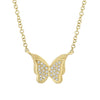 Shy Creation Jewelry - Kate 14K Yellow Gold Diamond Butterfly Necklace | Manfredi Jewels