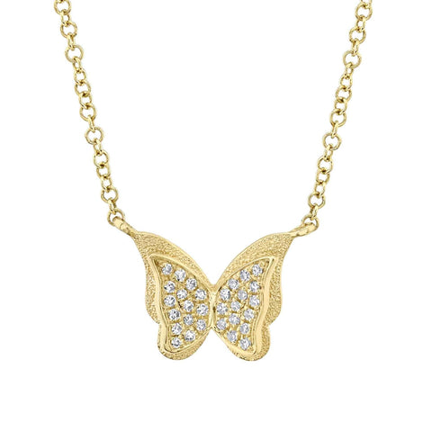 Kate 14K Yellow Gold Diamond Butterfly Necklace