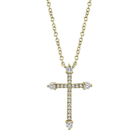 Kate 14K Yellow Gold Diamond Cross Necklace