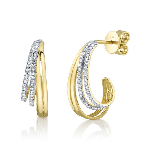 Shy Creation Jewelry - Kate 14K Yellow Gold Diamond Earrings | Manfredi Jewels