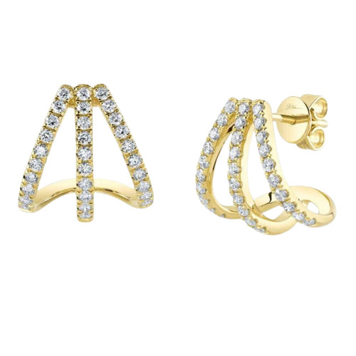 Shy Creation Jewelry - Kate 14K Yellow Gold Diamond Earrings | Manfredi Jewels