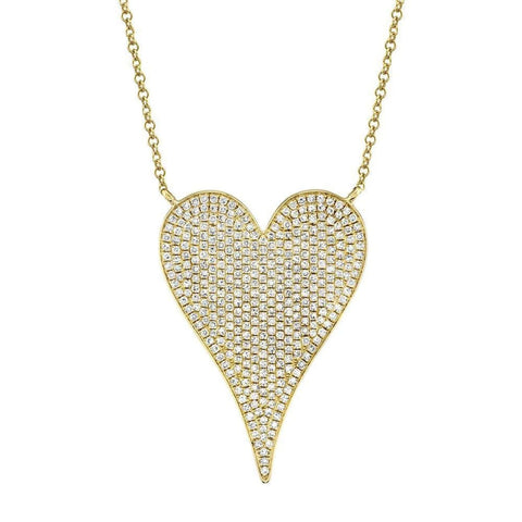 Kate 14K Yellow Gold 0.83 ct Diamond Pavé Large Heart Necklace