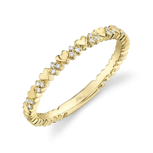 Shy Creation Jewelry - Kate 14K Yellow Gold Diamond Heart Ring | Manfredi Jewels