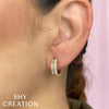 Shy Creation Jewelry - Kate 14K Yellow Gold Diamond Huggie Earrings | Manfredi Jewels