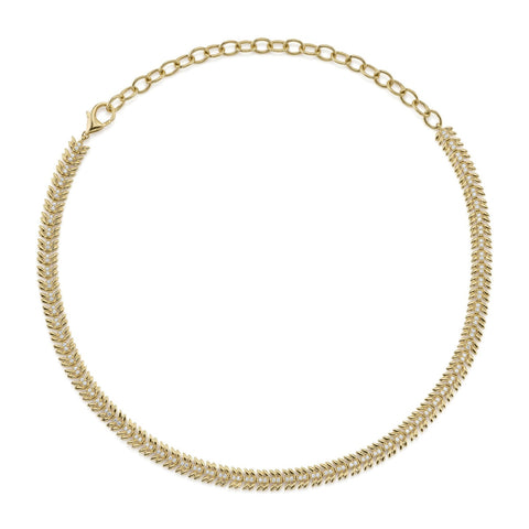 Kate 14K Yellow Gold Diamond Laurel Wreath Necklace