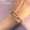 Shy Creation Jewelry - Kate 14K Yellow Gold Diamond Link Bracelet | Manfredi Jewels