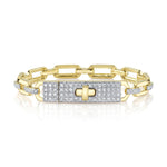 Shy Creation Jewelry - Kate 14K Yellow Gold Diamond Link Bracelet | Manfredi Jewels