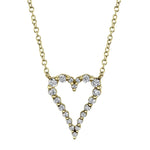Shy Creation Jewelry - Kate 14K Yellow Gold Diamond Open Heart Necklace | Manfredi Jewels