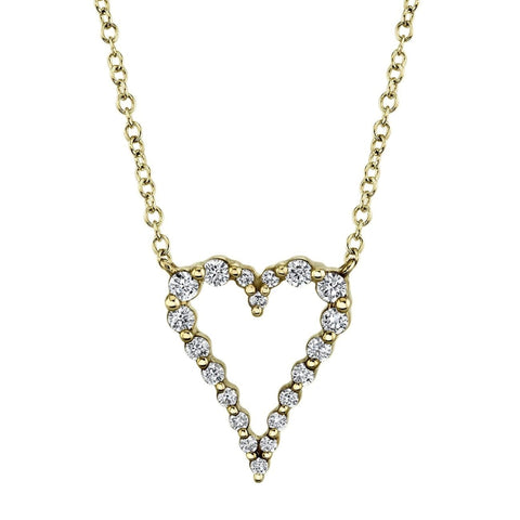 Kate 14K Yellow Gold Diamond Open Heart Necklace