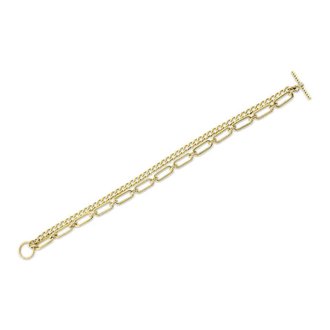 Kate 14K Yellow Gold Diamond Paper Clip Link Bracelet