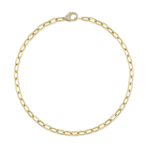 Kate 14K Yellow Gold Diamond Paper Clip Link Necklace