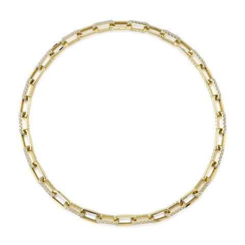 Kate 14K Yellow Gold Diamond Paperclip Link Necklace