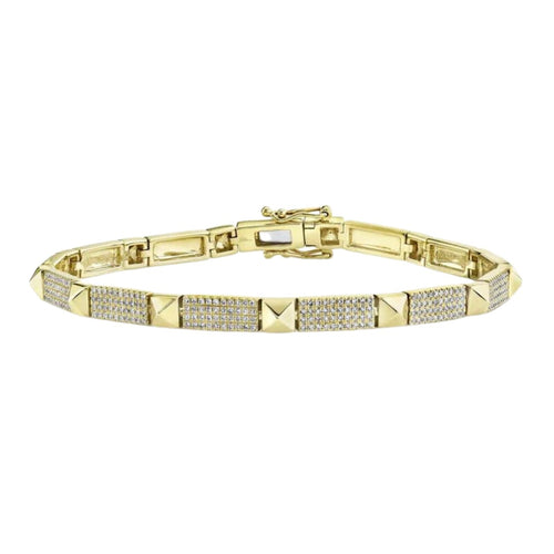 Shy Creation Jewelry - Kate 14K Yellow Gold Diamond Pavé Bracelet | Manfredi Jewels