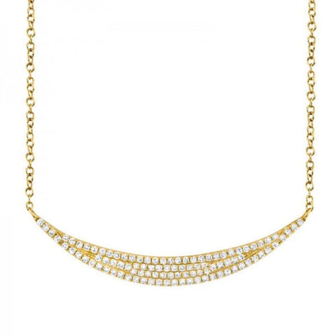 Kate 14K Yellow Gold Diamond Pave Crescent Necklace