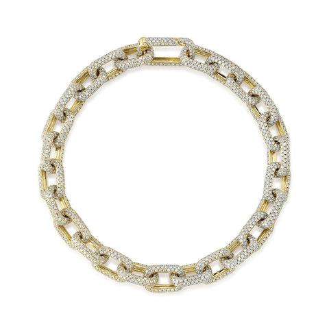 Kate 14K Yellow Gold Diamond Pave Paper Clip Link Bracelet