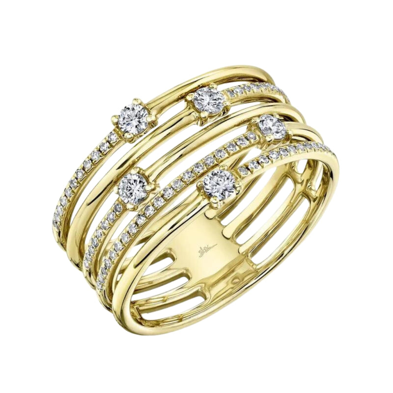 Shy Creation Jewelry - Kate 14K Yellow Gold Diamond Ring | Manfredi Jewels