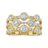 Shy Creation Jewelry - Kate 14K Yellow Gold 1.58 ct 3 Row Round Cut Diamond Ring | Manfredi Jewels