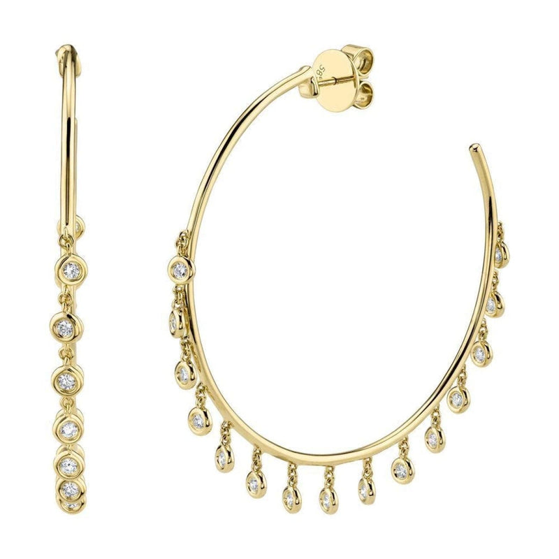 Shy Creation Jewelry - Kate 14K Yellow Gold Diamond Shaker Hoop Earrings | Manfredi Jewels