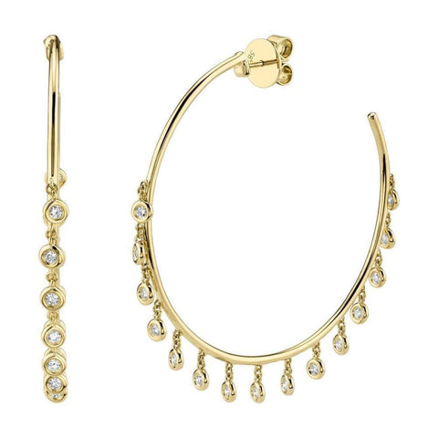 Kate 14K Yellow Gold Diamond Shaker Hoop Earrings