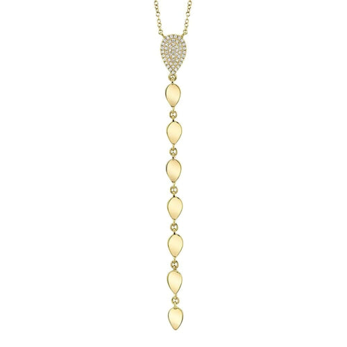 Shy Creation Jewelry - Lariat Of G/Hsi Diamonds 14Kt Yellow Gold 0.11Cts Necklace | Manfredi Jewels