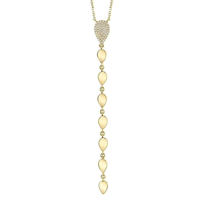 Shy Creation Jewelry - Lariat Of G/Hsi Diamonds 14Kt Yellow Gold 0.11Cts Necklace | Manfredi Jewels