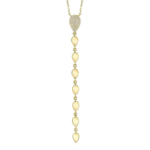 Lariat Of G/Hsi Diamonds 14Kt Yellow Gold 0.11Cts Necklace