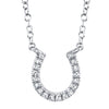 Shy Creation Jewelry - Oakley Diamond Horseshoe Pendant 14K White Gold 0.06Ct Necklace | Manfredi Jewels