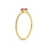 Shy Creation Jewelry - Pink Sapphire 14K Yellow Gold 0.08Ct Diamond & 0.17Ct Ring | Manfredi Jewels